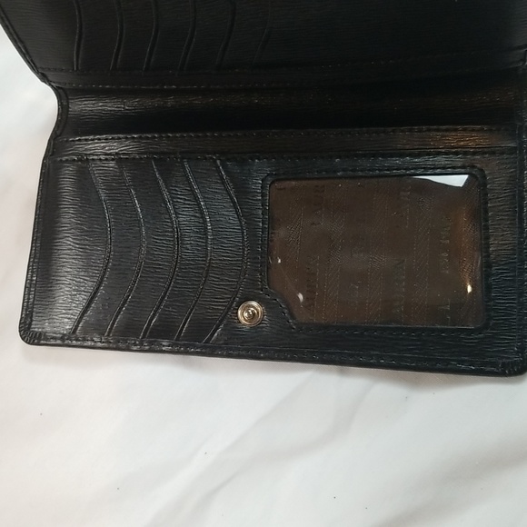 - Ralph Lauren Black Leather Sloan Street Textured Slim Long Carryall Wall… - Picture 5 of 8